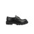 Mocassin cuir veau lisse noir semelle crantée logo triangle