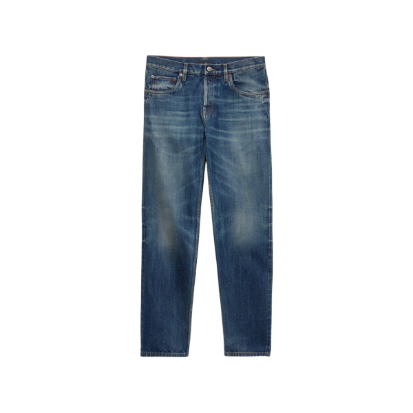 jean cinq poches PRADA ajusté denim coton délavé bleu