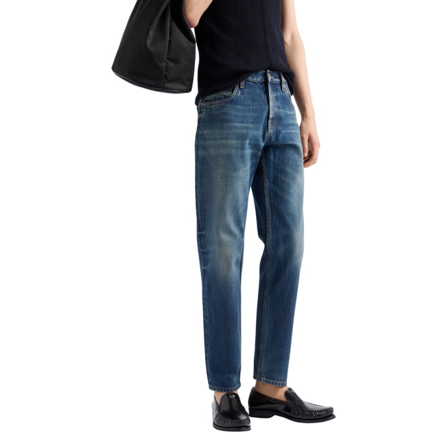 jean cinq poches PRADA ajusté denim coton délavé bleu