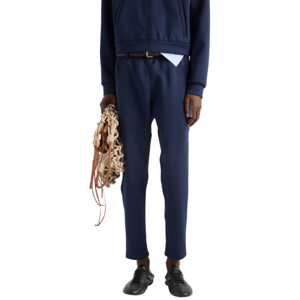 Pantalon taille élastique PRADA nylon stretch polaire technique bleu marine