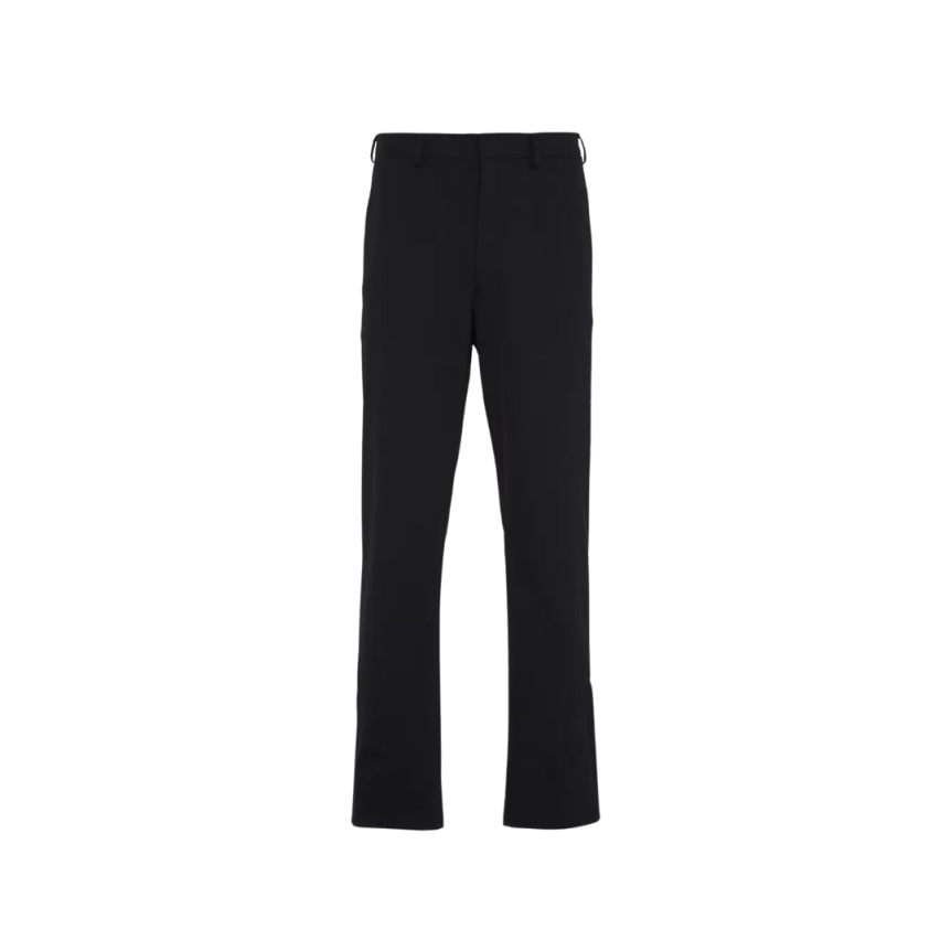 Pantalon PRADA tissu technique stretch noir fente zippée