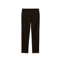 Pantalon ajusté laine vierge marron foncé logo triangle métal email t