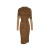 Robe midi drapée col montant cupro camel cape