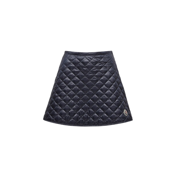 Mini-jupe MONCLER à matelassage losange bleu marine