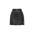 Mini-jupe à matelassage carré noir