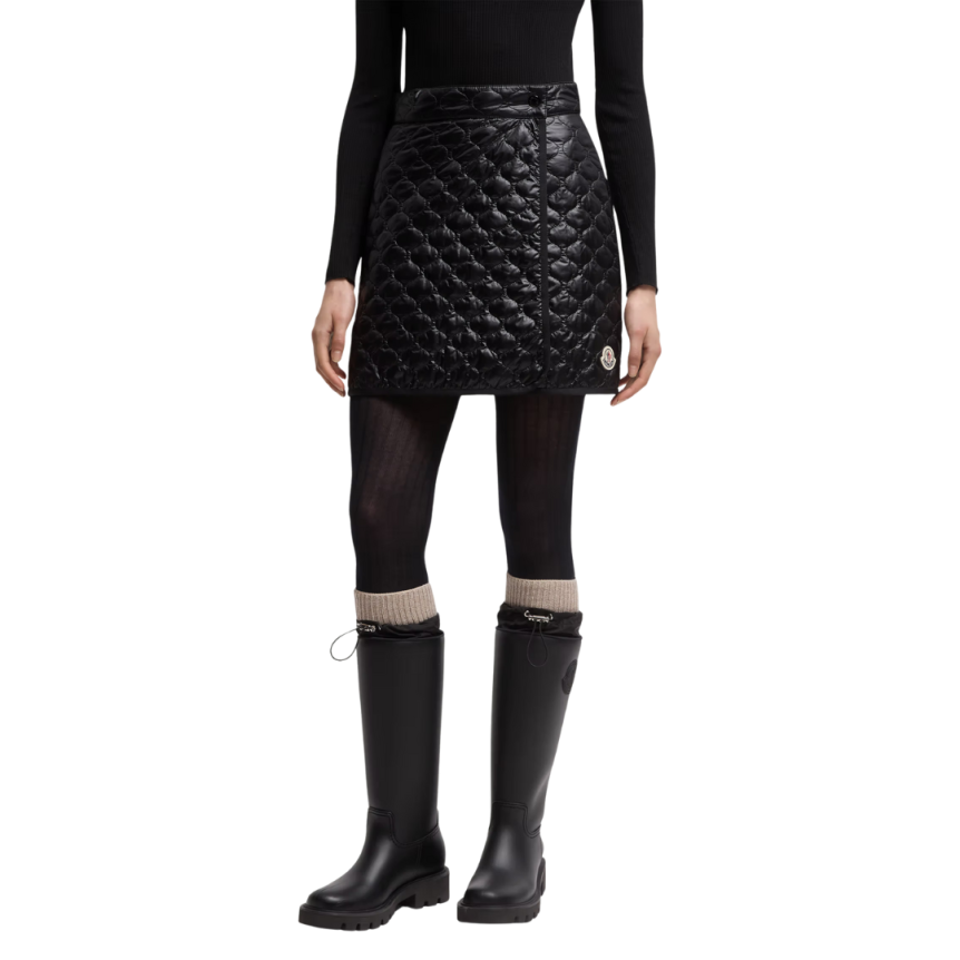 Mini-jupe MONCLER à matelassage carré noir