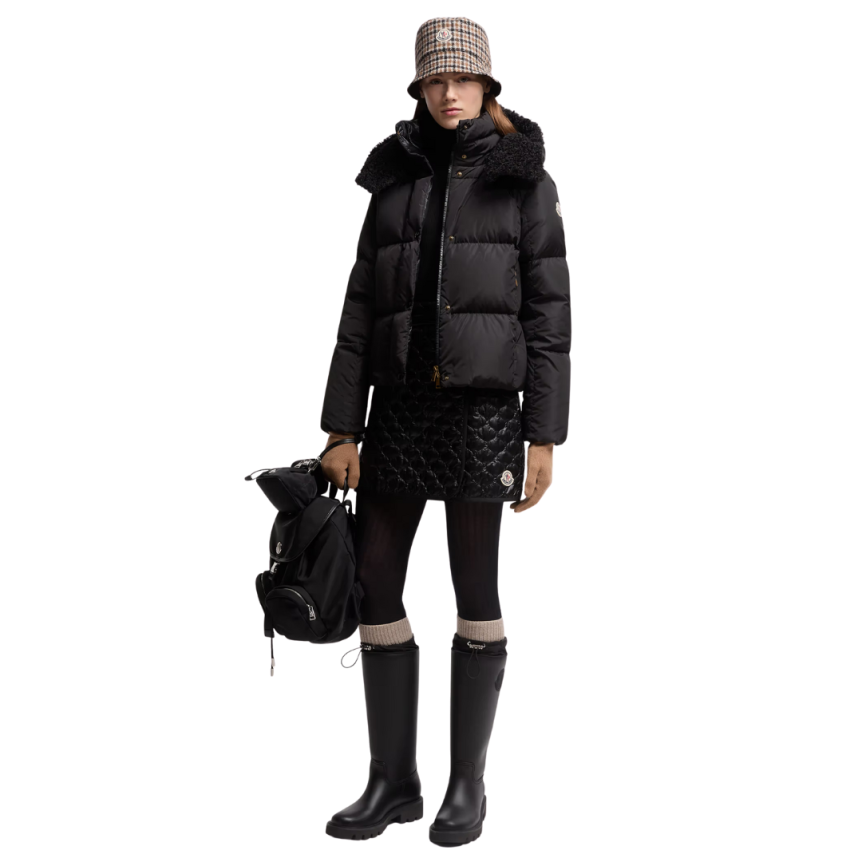 Mini-jupe MONCLER à matelassage carré noir