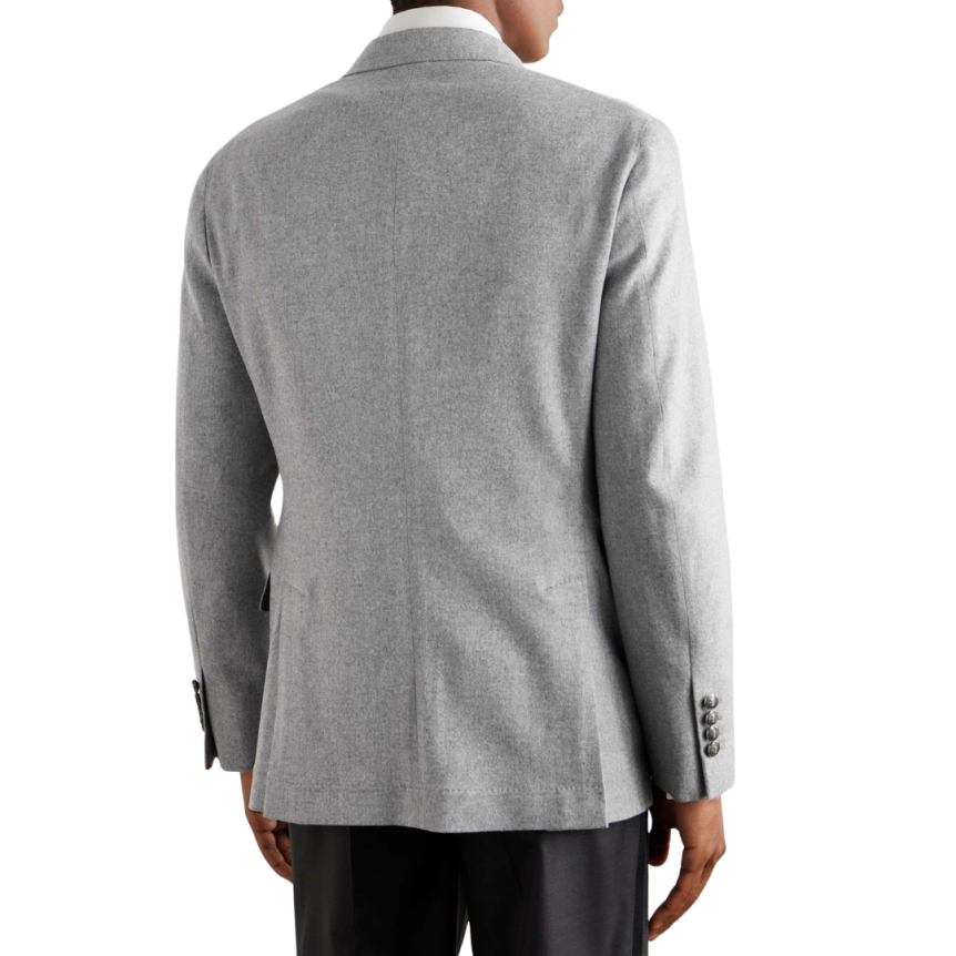 Veste de costume droite BRUNELLO CUCINELLI laine cachemire gris clair