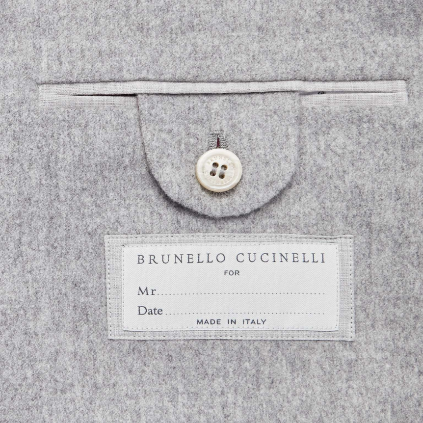 Veste de costume droite BRUNELLO CUCINELLI laine cachemire gris clair