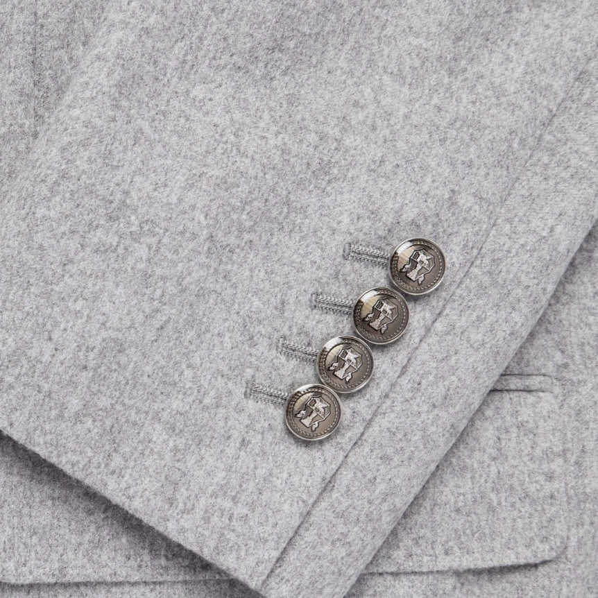 Veste de costume droite BRUNELLO CUCINELLI laine cachemire gris clair