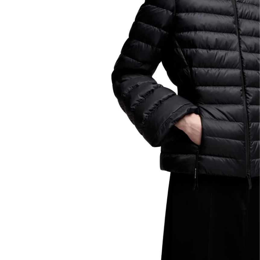 Doudoune courte ajustée évasée MONCLER Verrerie nylon noir