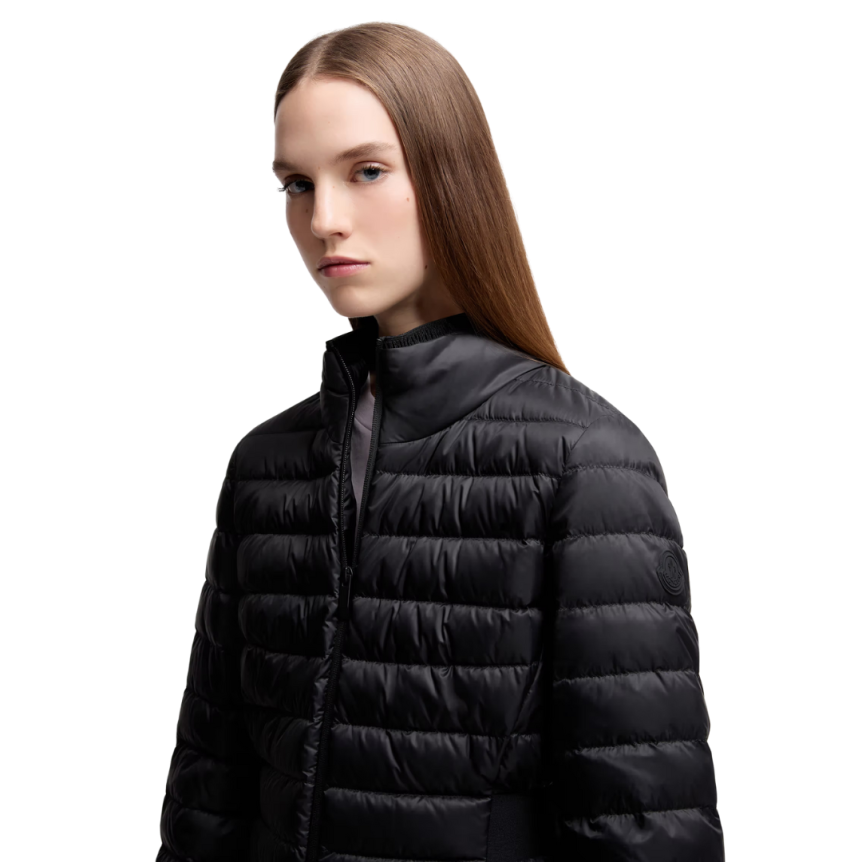 Doudoune courte ajustée évasée MONCLER Verrerie nylon noir