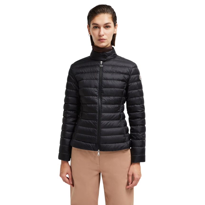 Doudoune courte MONCLER Igelle ajustée nylon fin noir
