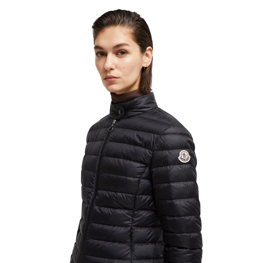 Doudoune courte MONCLER Igelle ajustée nylon fin noir