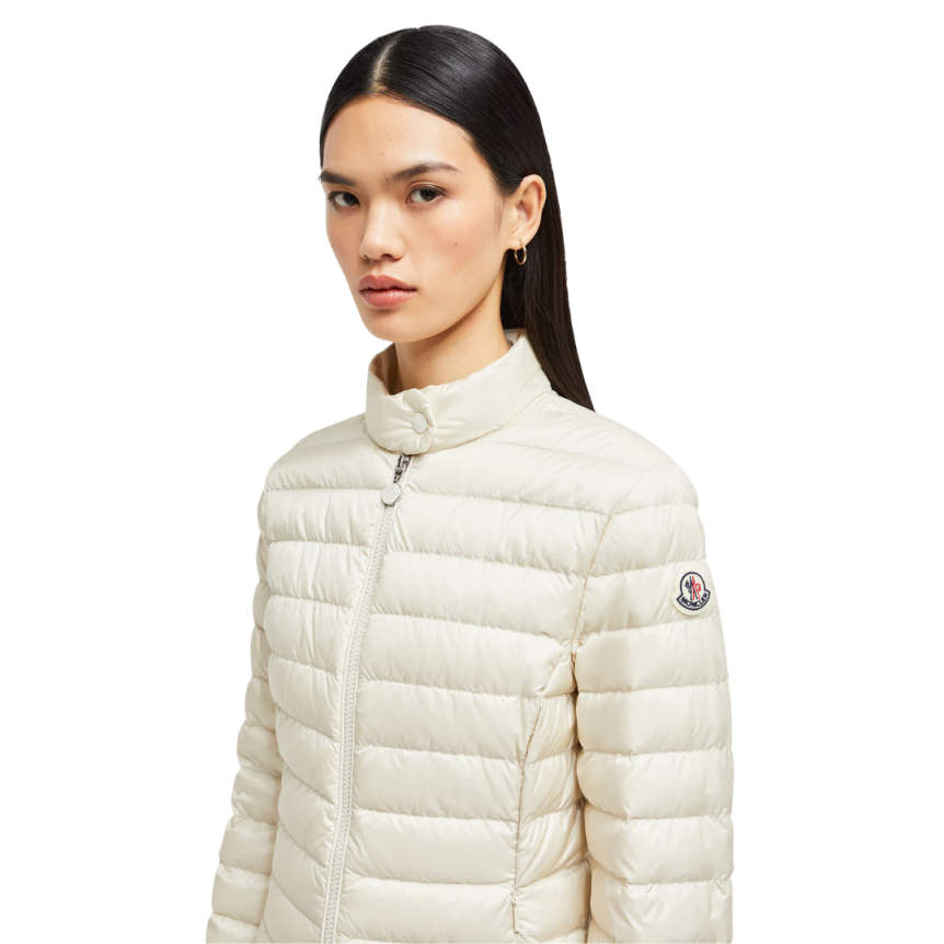 Doudoune courte MONCLER Igelle ajustée nylon fin écru