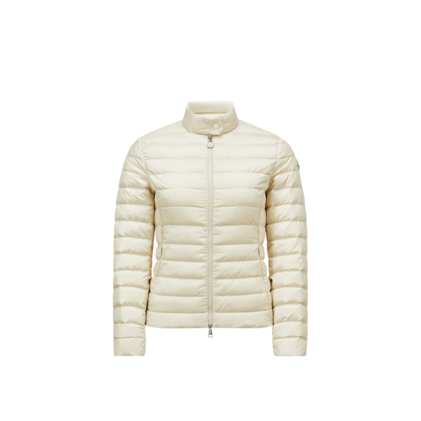 Doudoune courte MONCLER Igelle ajustée nylon fin écru