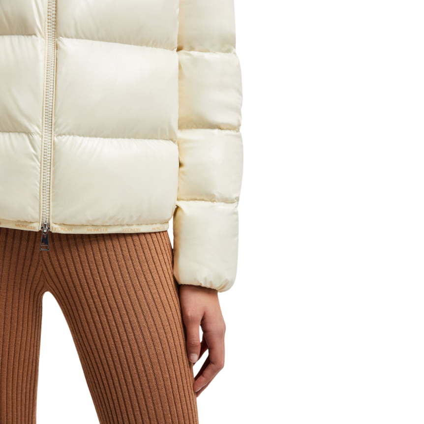Doudoune courte MONCLER Abbadia nylon écru intérieur beige