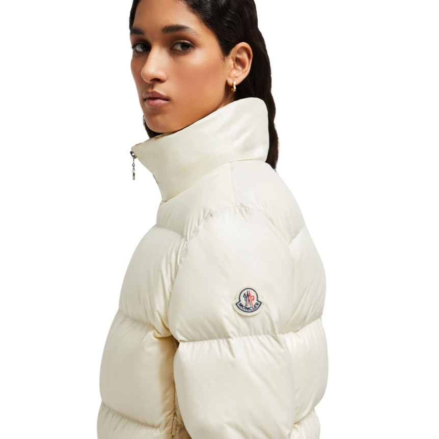 Doudoune courte MONCLER Abbadia nylon écru intérieur beige