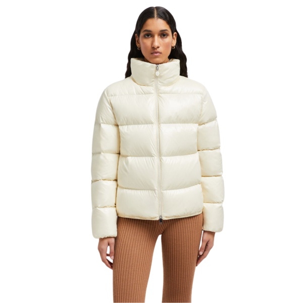 Doudoune courte MONCLER Abbadia nylon écru intérieur beige