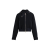 Blouson bomber court Juvigny laine bouclée bleu marine doré