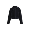 Blouson bomber court Juvigny laine bouclée bleu marine doré
