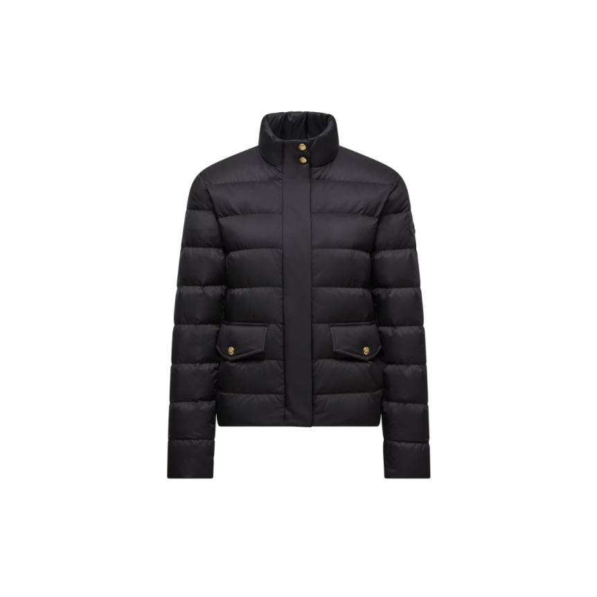 Doudoune courte MONCLER Bessettes col montant nylon fin noir bouton doré