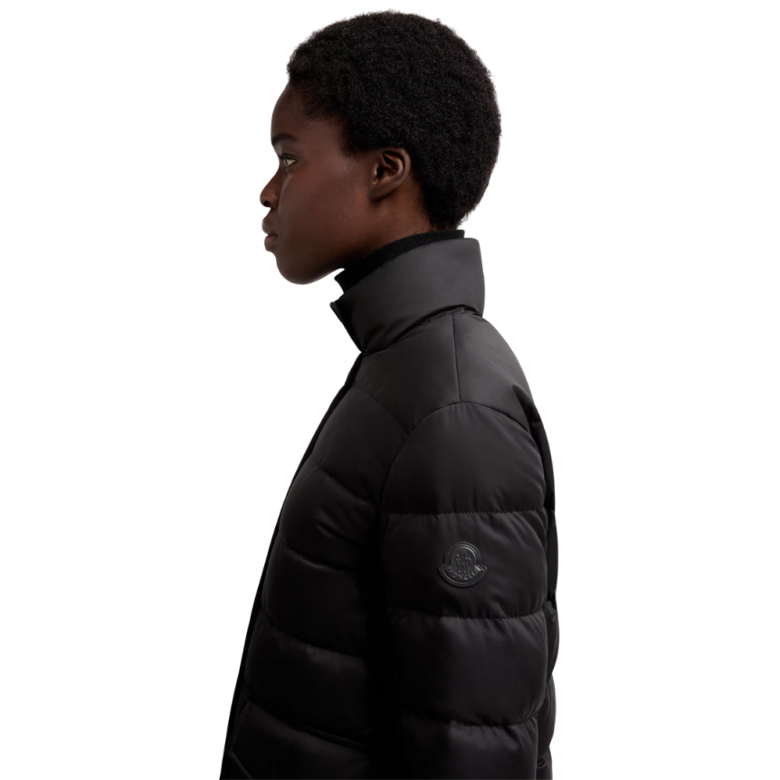 Doudoune courte MONCLER Bessettes col montant nylon fin noir bouton doré