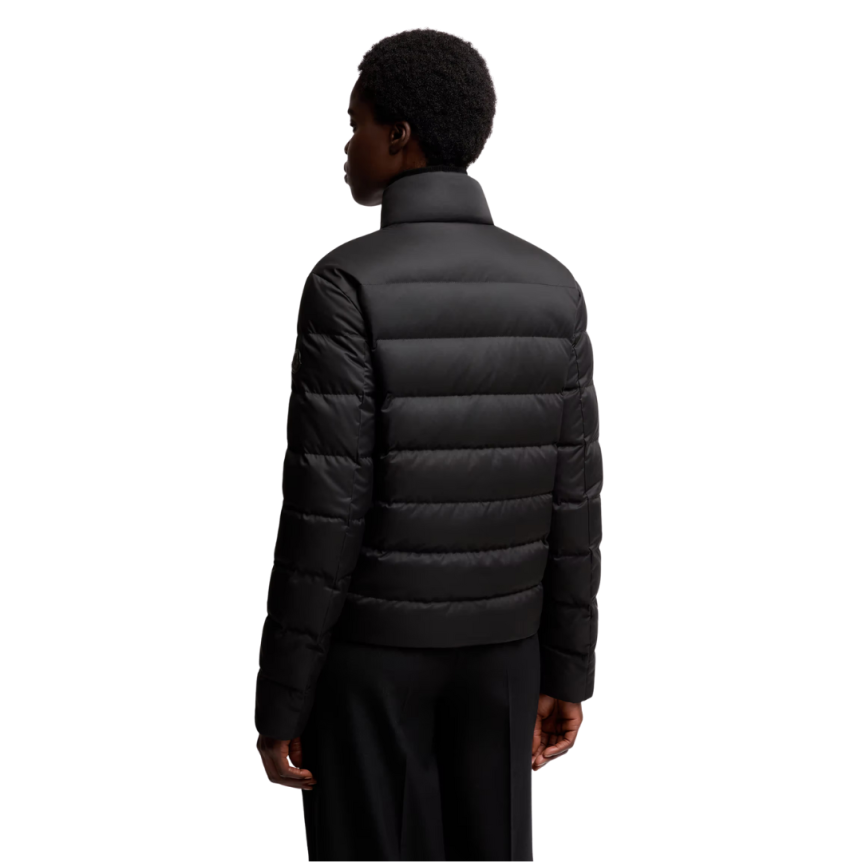 Doudoune courte MONCLER Bessettes col montant nylon fin noir bouton doré