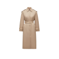 Trench-coat long Yevre nylon duvet beige ceinture