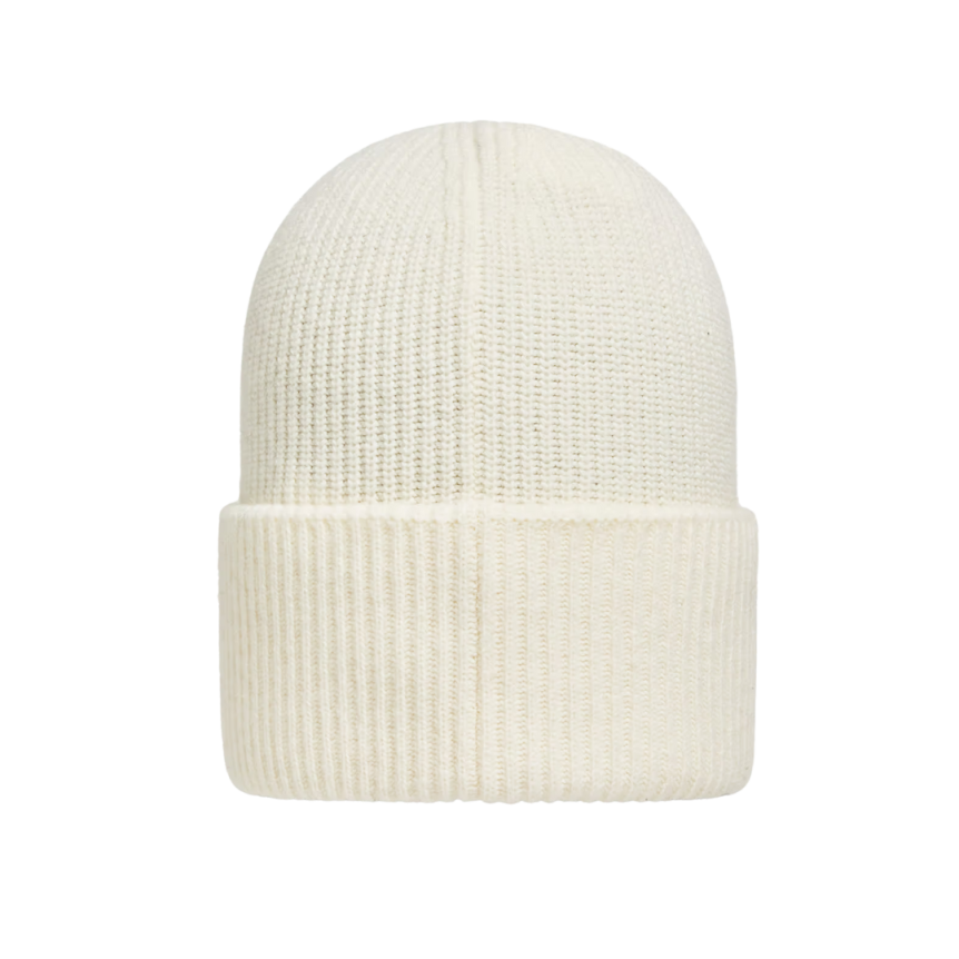 Bonnet MONCLER laine vierge écru revers logo