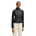 Blouson Cardigan matelassé cintré bi matière nylon noir manche dos laine