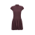 Robe col montant manche courte plissée bordeaux