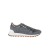 Basket running flanelle laine vierge gris cuir veau bout fantaisie