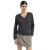 Pull col v Dazzling Cable mohair coton laine torsade gris