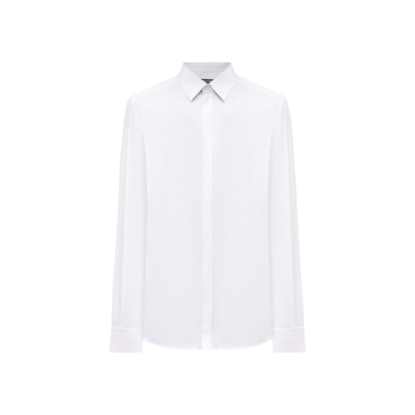 Chemise DOLCE & GABBANA Gold coton blanc micro pois gris