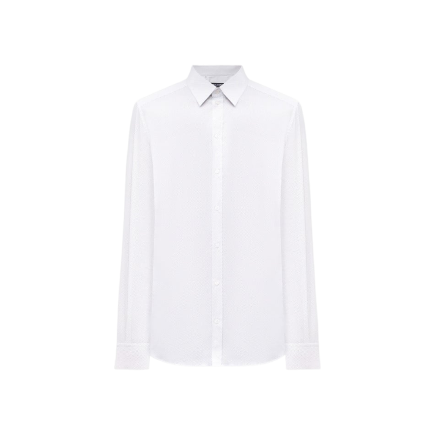 Chemise DOLCE & GABBANA Gold coton blanc micro pois gris