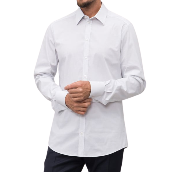 Chemise DOLCE & GABBANA Gold coton blanc micro pois gris