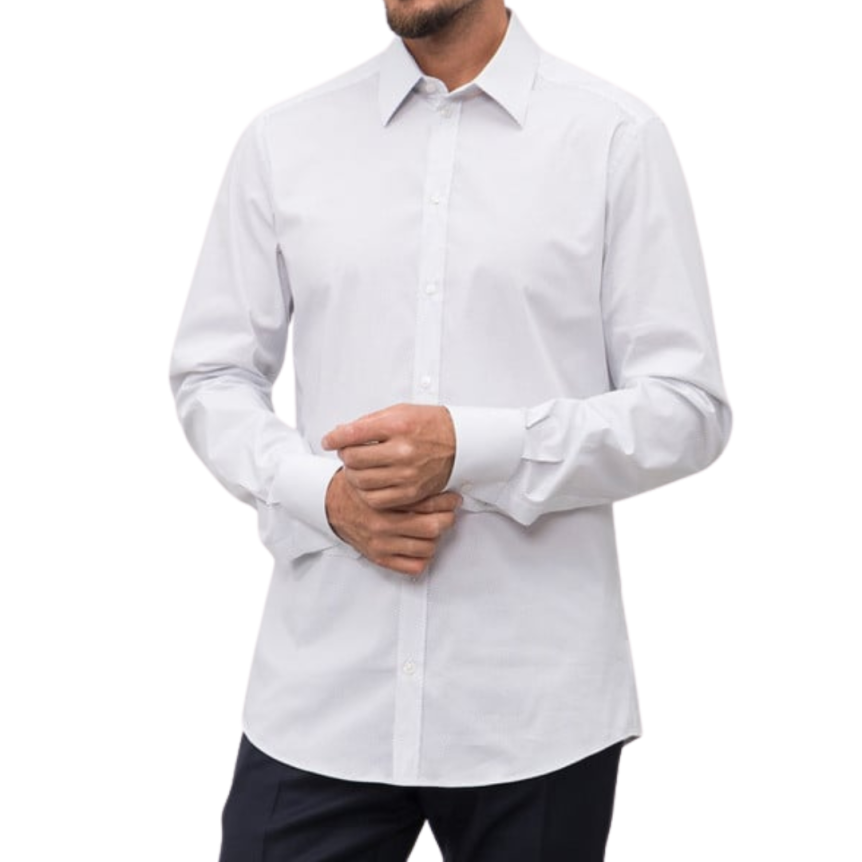 Chemise DOLCE & GABBANA Gold coton blanc micro pois gris