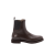 Bottine cuir marron chocolat zip coté métal élastique