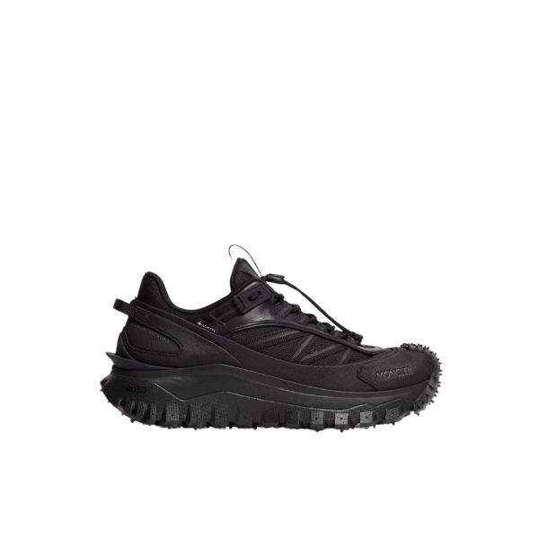 Sneaker chaussure lacets MONCLER Trailgrip GTX cuir nylon noir semelle crantée