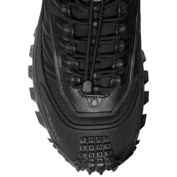 Sneaker chaussure lacets MONCLER Trailgrip GTX cuir nylon noir semelle crantée