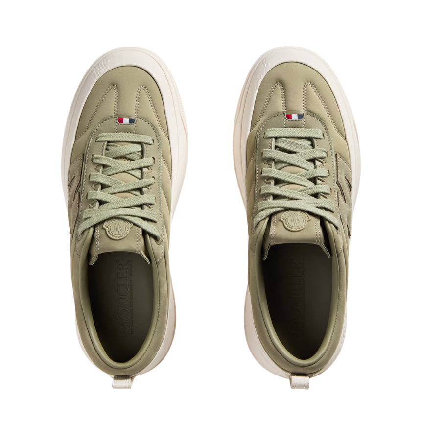 Sneaker MONCLER Altive nubuck daim kaki semelle oversize écru