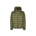 Doudoune courte à capuche Najan nylon kaki logo embossé