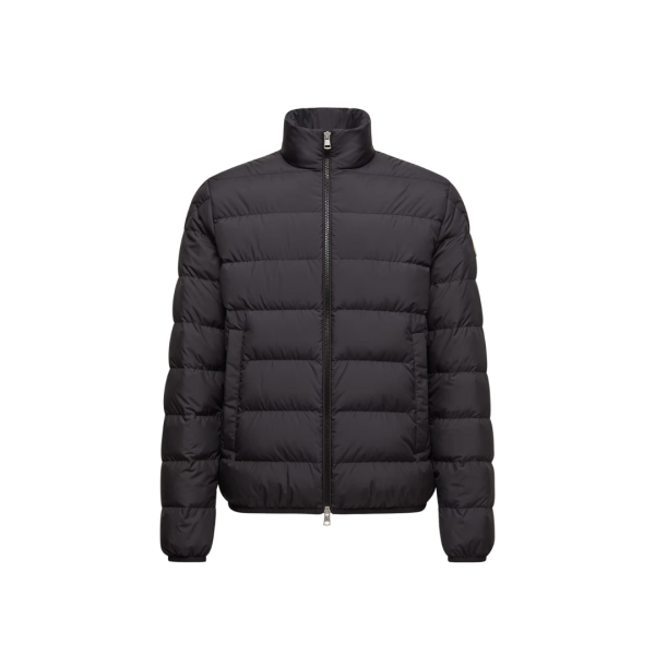Doudoune courte MONCLER Baudinet col montant nylon noir mat