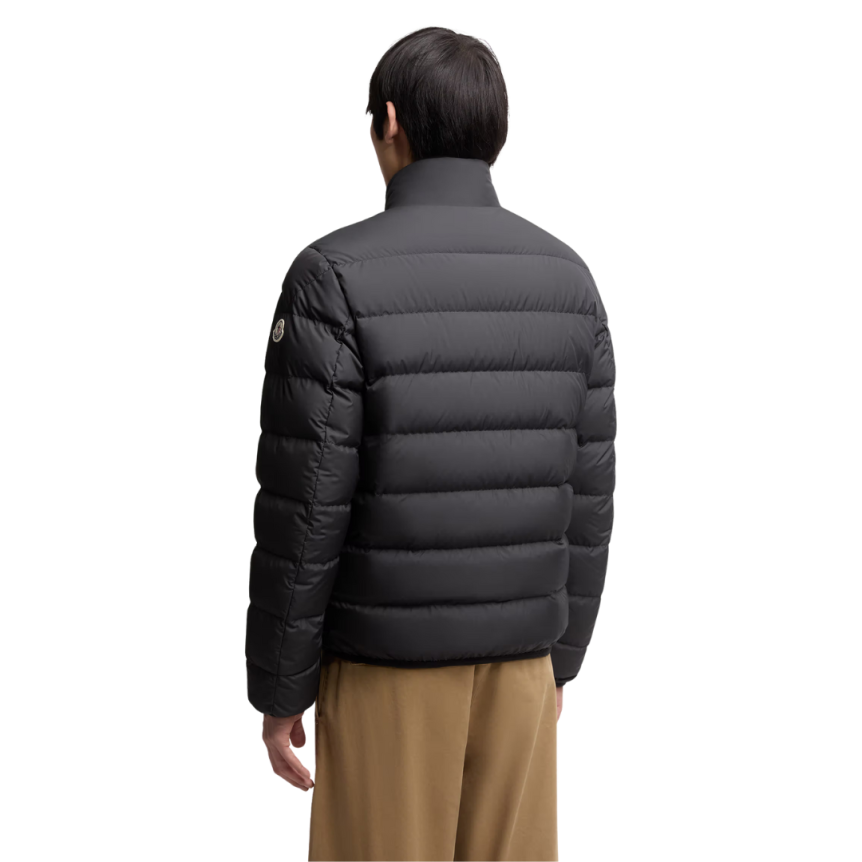 Doudoune courte MONCLER Baudinet col montant nylon noir mat