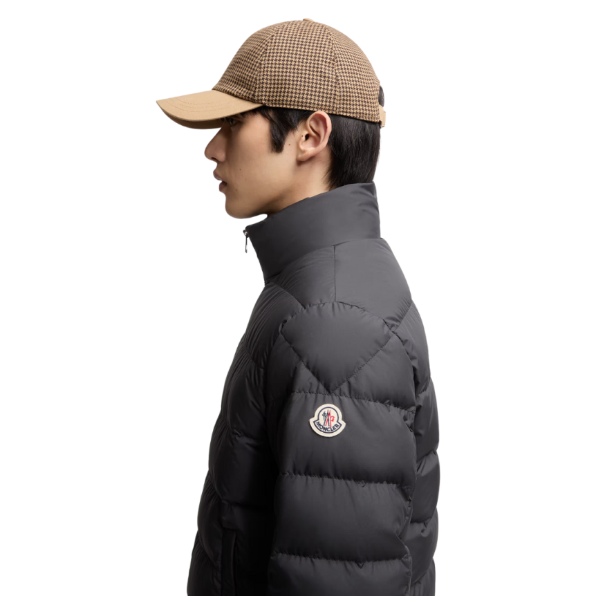 Doudoune courte MONCLER Baudinet col montant nylon noir mat