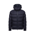 Doudoune Montgenèvre capuche laine vierge flanelle bleu marine