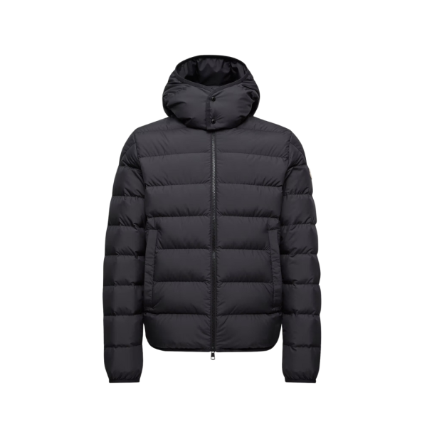 Doudoune courte MONCLER Montbrocq nylon noir mat capuche amovible