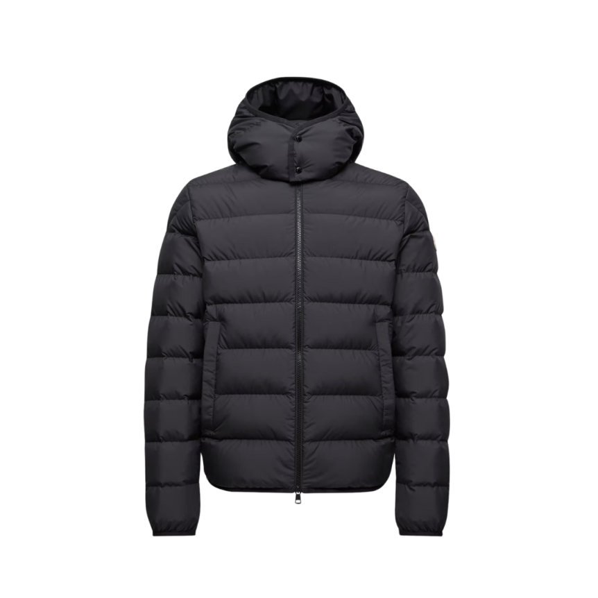 Doudoune courte MONCLER Montbrocq nylon noir mat capuche amovible