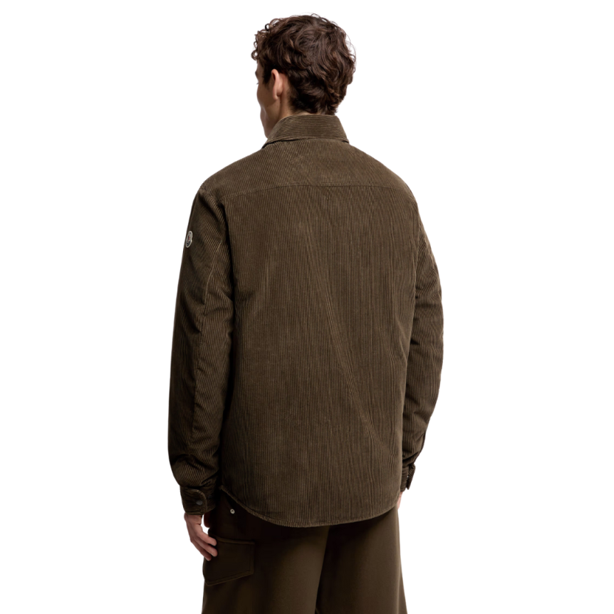 Veste chemise matelassée MONCLER Ambroisie coton velours côtelé kaki